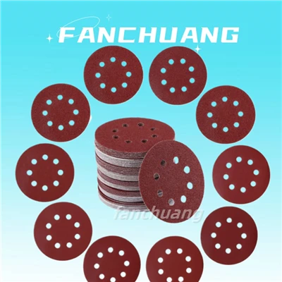 Liab Flocking Sandpaper Rau Polishing Thiab Sanding, 5Inch 8Holes