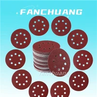 Liab Flocking Sandpaper Rau Polishing Thiab Sanding, 5Inch 8Holes